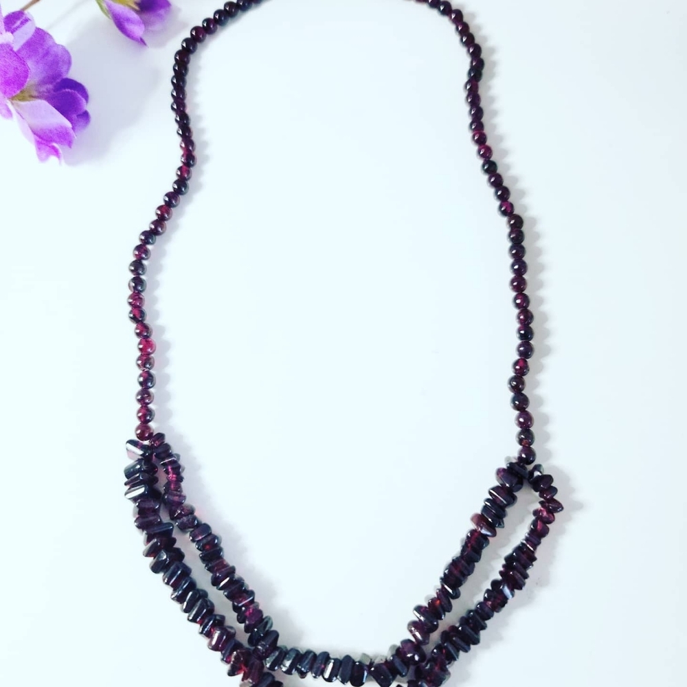 Double layered natural Garnet necklace ✨